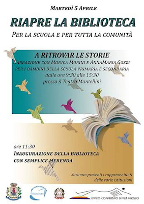 Villa Minozzo, domani la riapertura della biblioteca civica con tante iniziative